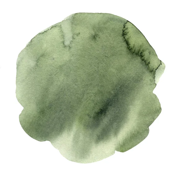 beyaz arka plan üzerinde izole suluboya yeşil grunge spot afiş.