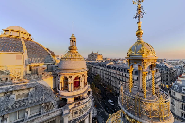 Paris Oktober 2018 Solnedgång Den Paris Tak Och Paris Opera — Stockfoto