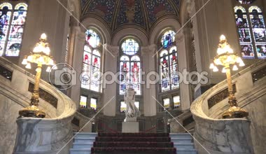 Lahey, 2 Temmuz 2018 - barış Sarayı, Uluslararası Adalet Divanı, Birleşmiş Milletler asıl yargı organı koltuk Main Hall merdiven