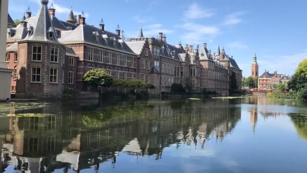 Time Lapse Hofvijver Dutch Parliament Building Den Haag City Scape — Stock Video