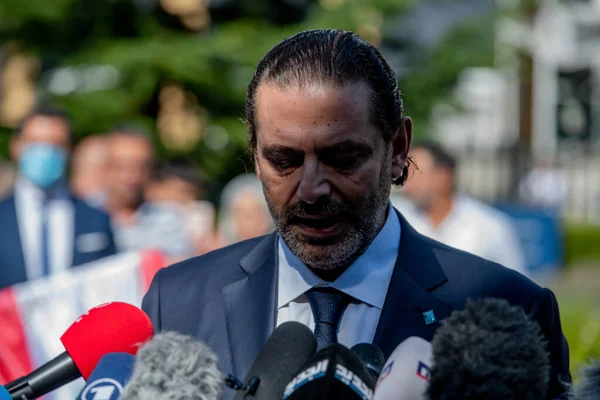 Leidschendam Agosto 2020 Saad Hariri Primer Ministro Del Líbano Comentar Imagen de stock