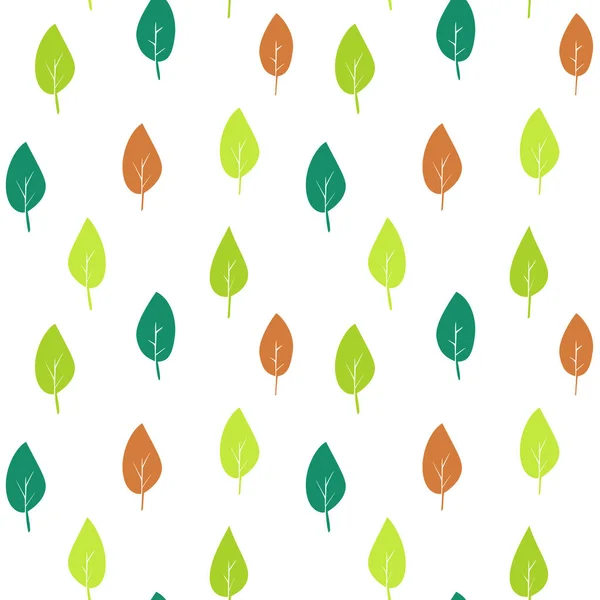 ベクトル イラスト カラフルな葉を持つシームレス パターン シンプルなデザイン 環境と有機概念 — ストックベクタ