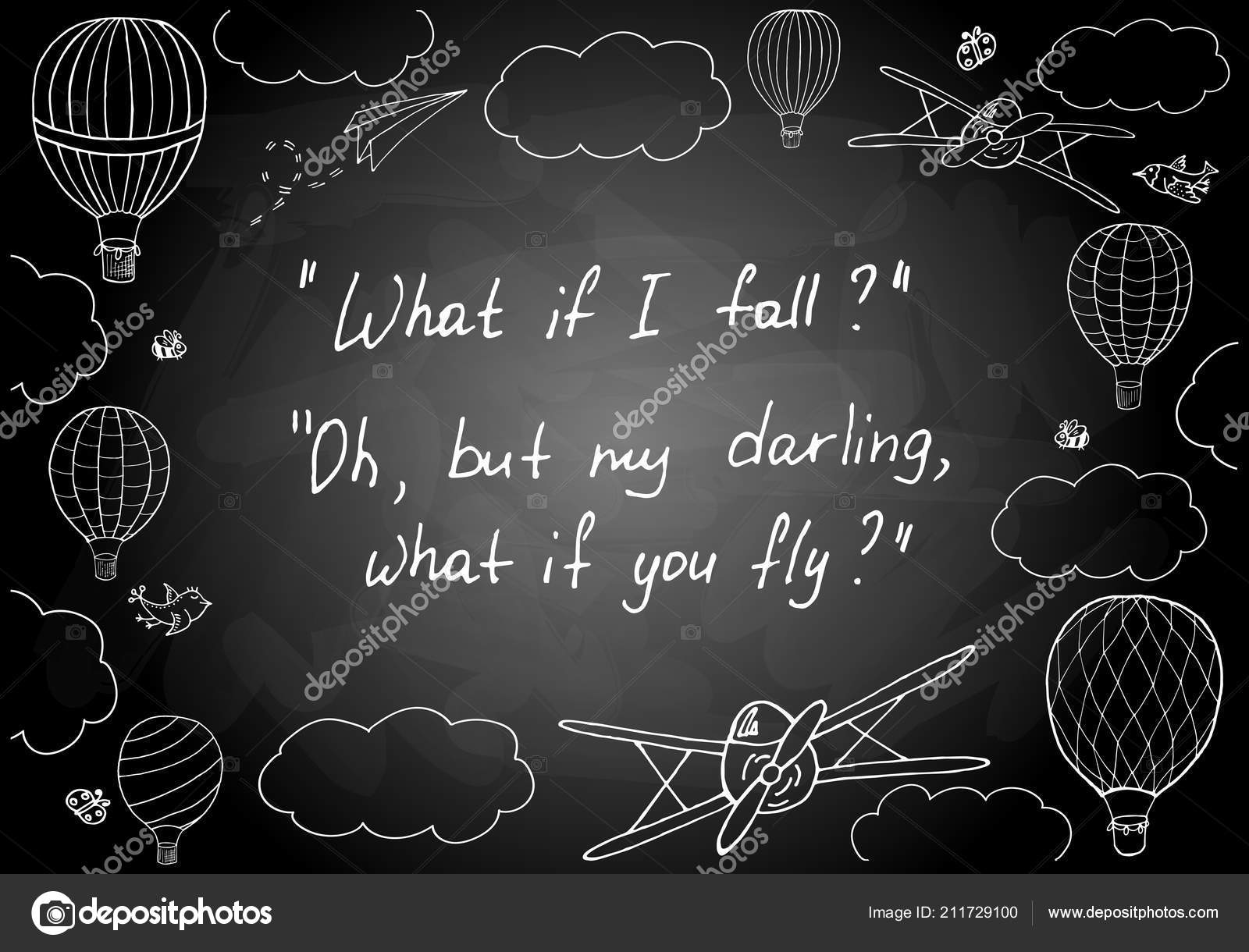 Vector Illustration Handwritten Words What Fall Darling Wat You Fly Vector Image By C Mazurkat Vector Stock