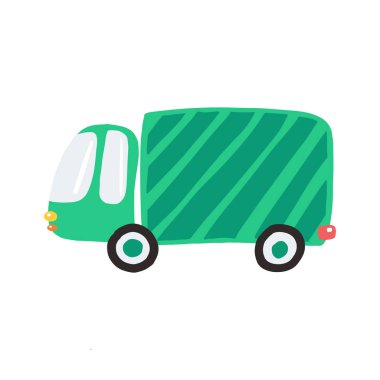 Baskılar, posterler, kartlar ve diğer tasarımlar için basit yeşil kamyon