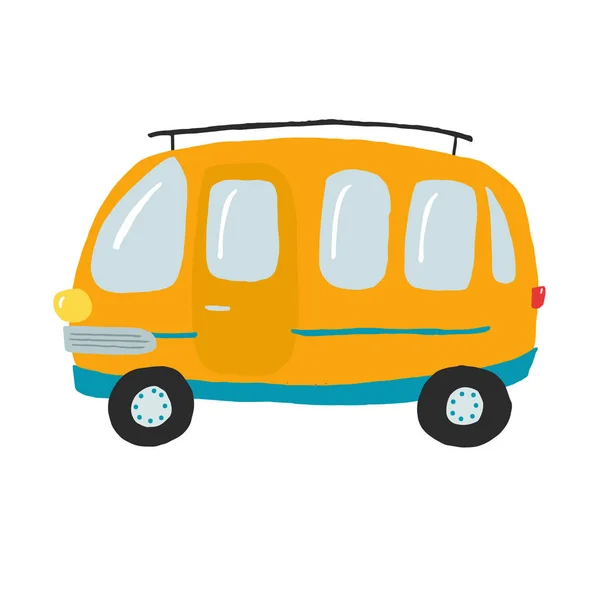 Cute orage bus, vector illustration for prints, posters, cards