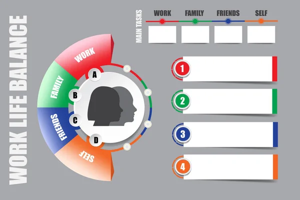 Modern Infographic Etiketleri Için Bir Sayfası Olarak Hayatı Dengesi Metni — Stok Vektör