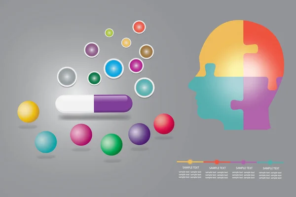 Lege Infographic Vector Weergegeven Capsule Van Drug Vitamine Met Een — Stockvector