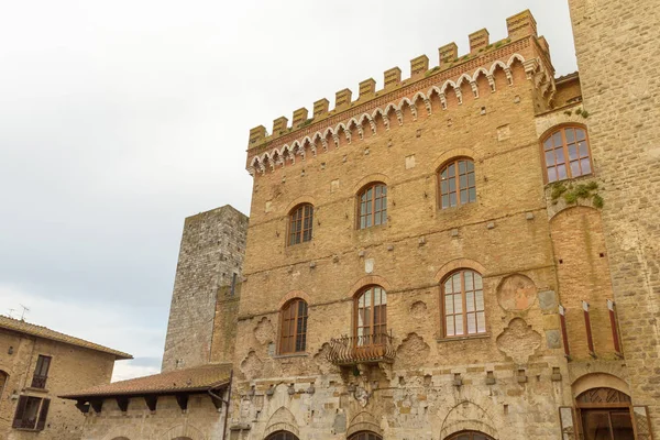 Зору Старого Історичних Будівель Типовим Вежі Сан Гіміньяно Тоскана Італія — стокове фото