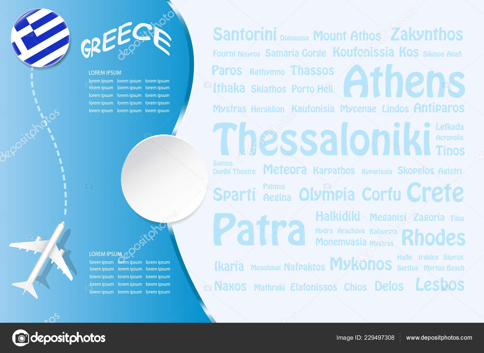 Concepto Grecia Viajes Con Avion Mapa Estado Emblema Grecia Concepto Grecia Viajes Con Avion Mapa Estado Emblema Grecia
