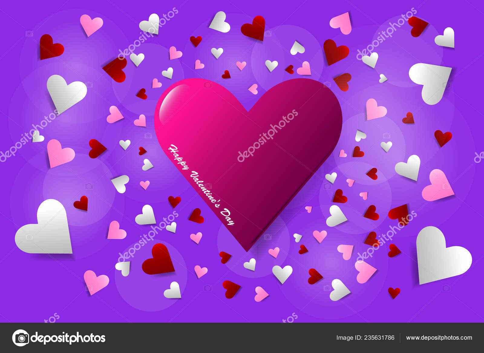 vector love theme showing one pink heart center vector many stock vector c frank11 235631786 depositphotos