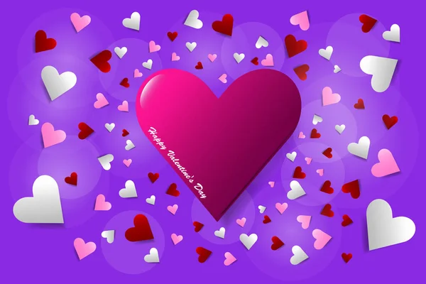 Vetor Tema Amor Mostrando Coração Rosa Centro Vetor Com Muitos —  Vetores de Stock