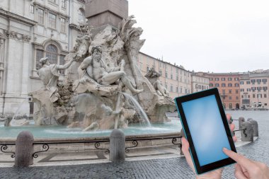 Navona Meydanı seyahat kavramı (Roma, İtalya)