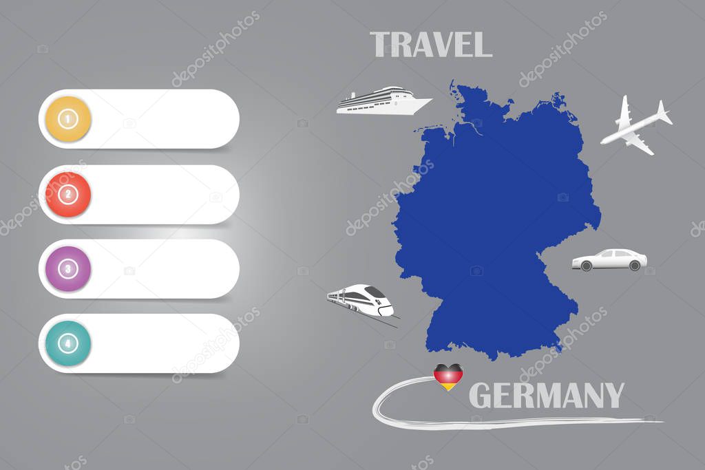 Travel Germany template vector on the silver background