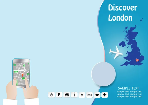 Discover London tourism tempate concept vector — Stock Vector