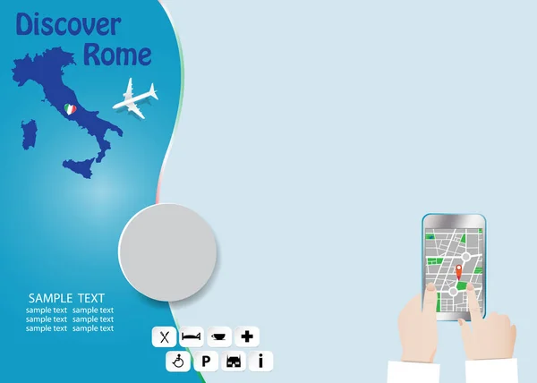 Discover Rome tourism tempate concept vector — Stock Vector