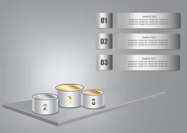 3d desk infographic vector with podium — Stock Vector