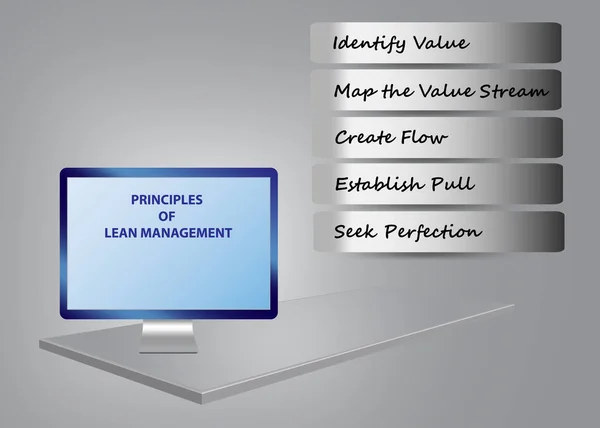 Vijf principes van Lean Management Infographic — Stockvector