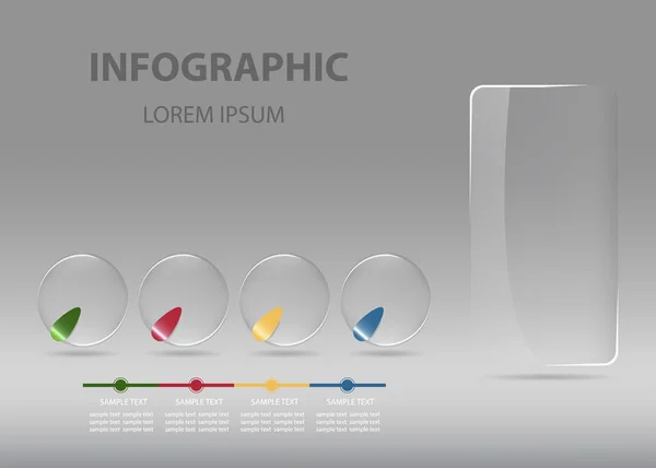 Vector infográfico con formas transparentes — Vector de stock