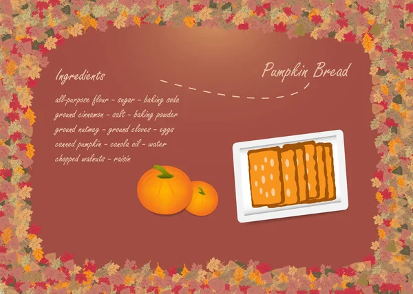 Vetor de conceito de pão de abóbora com design de outono —  Vetores de Stock