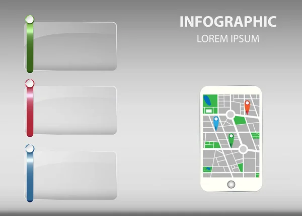 Utilice el vector de concepto de aplicación mapa de ciudad — Vector de stock