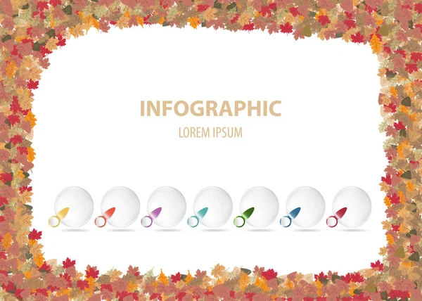 Infografías vector con decoración de hojas de otoño — Vector de stock