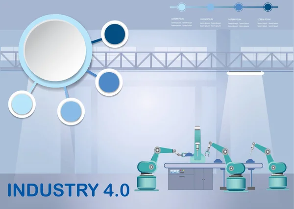 Endüstri 4.0 Akıllı fabrika konsepti. — Stok Vektör