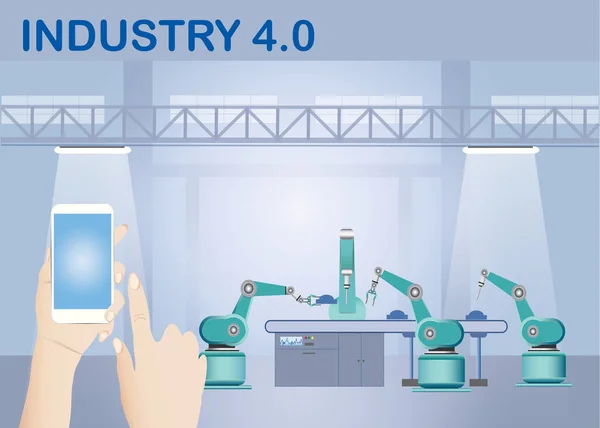 Industry 4.0 Smart factory wireless connection concept — Stockový vektor