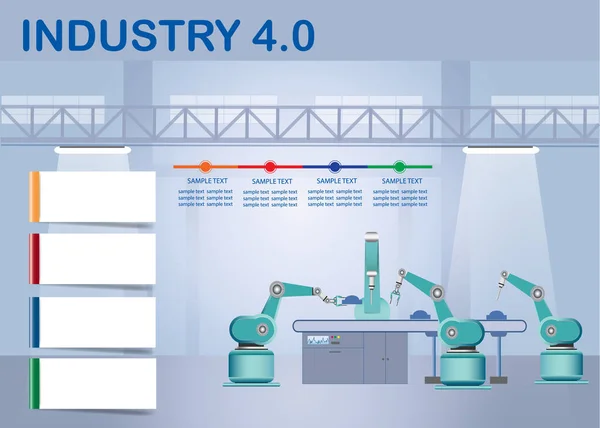 Infografik zur Industrie 4.0 Fabrik — Stockvektor