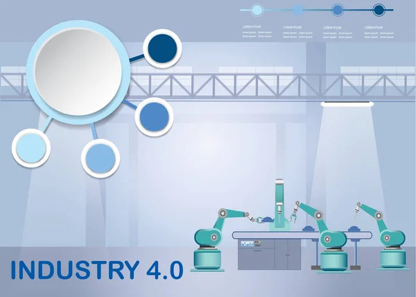 Βιομηχανία 4.0 Έξυπνο εργοστάσιο έννοια. — Διανυσματικό Αρχείο