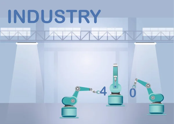 Sanayi 4.0 fabrika konsept şablonu — Stok Vektör