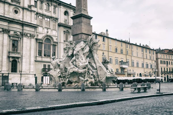 로마에 나보나 광장의 이탈리아 빈티지 사진으로 — 스톡 사진