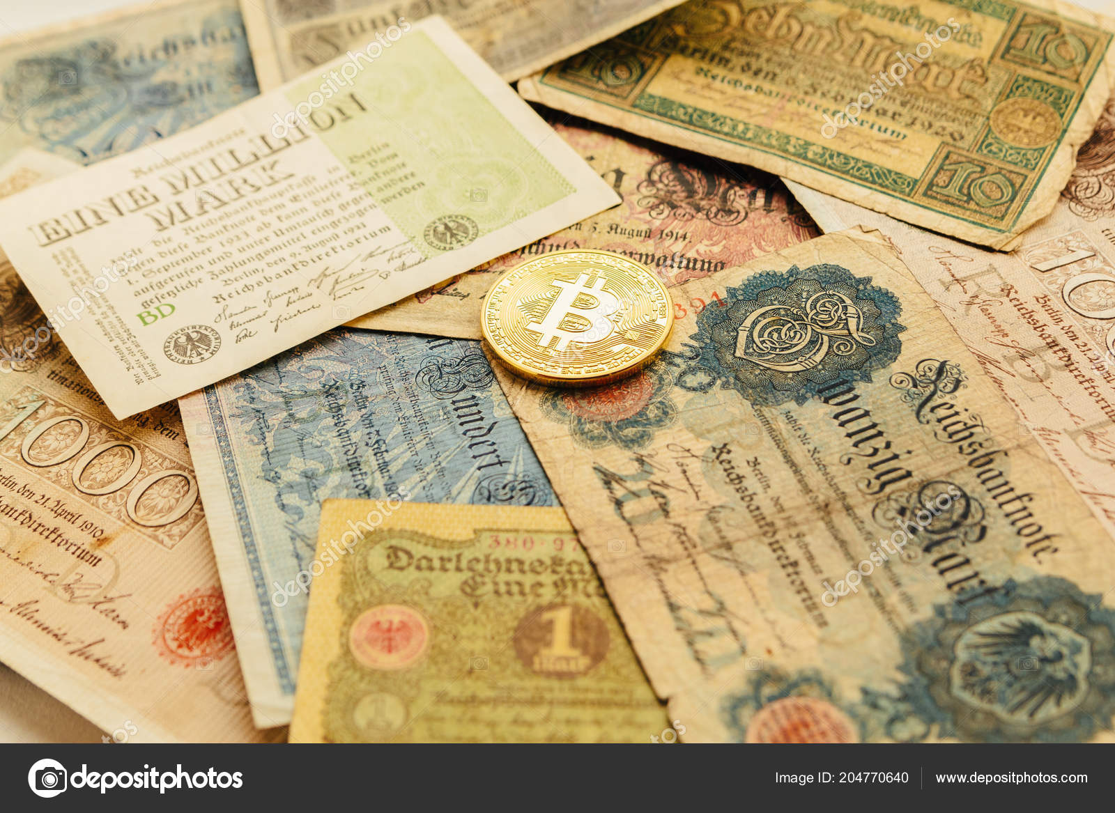 Bitcoin Old German Money Inflation 1923 One Million Marks - 