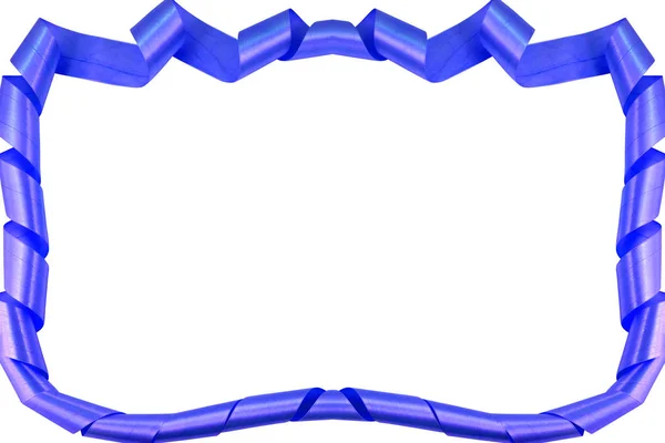 Ein Streifen Blauer Farbe Aus Einem Glänzenden Satingewebe Ausgelegt Mit — Stockfoto