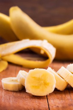 Daireler kurulu kesme mutfak dilimlenmiş muz.