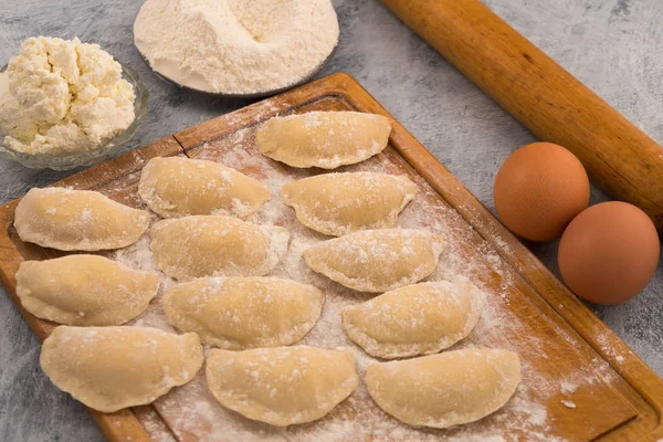 Fare Gnocchi Farina Uova Fiocchi Latte — Foto Stock