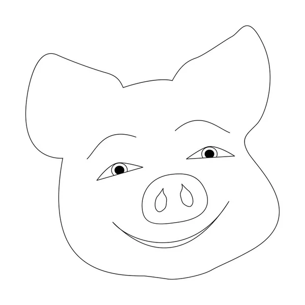 Pig Smiles Head Pig Sweet Smile Happy Piggy Vector Template — Stock Vector