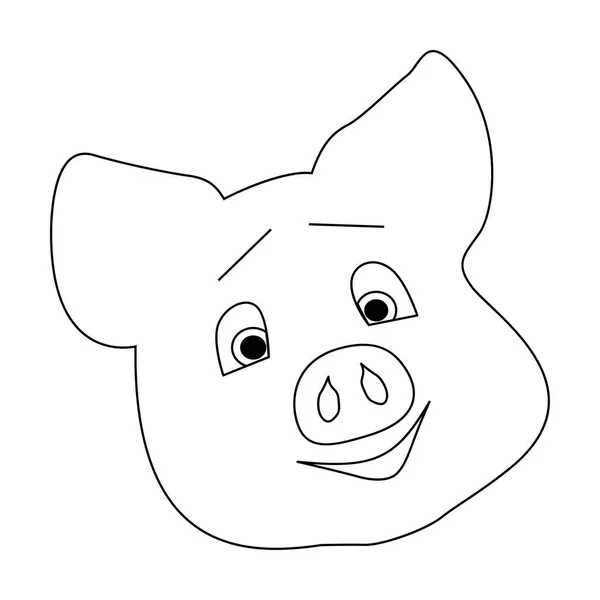 Porco Giro Cabeça Porco Com Carinho Emoção Para Mover Tocar — Vetor de Stock