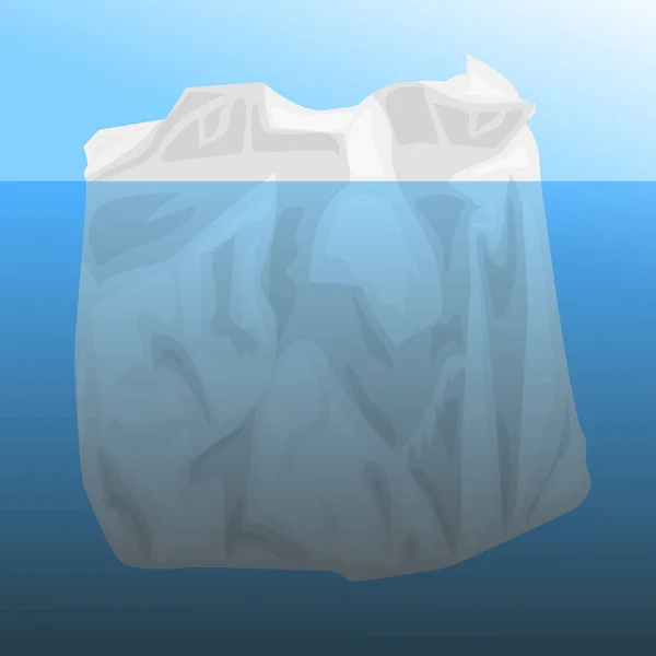 Ghiaccio Galleggiante Nell Oceano Iceberg Ghiaccio Con Una Parte Subacquea — Vettoriale Stock