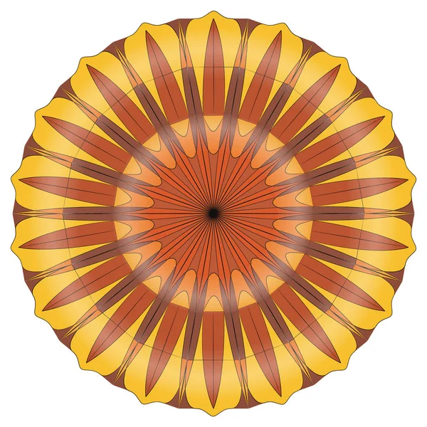 Mandala Elementos Marrón Amarillo Adorno Circular Sobre Tema Flores — Archivo Imágenes Vectoriales