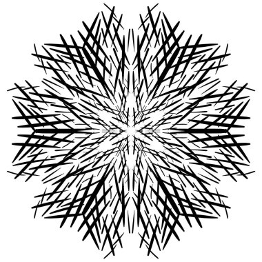 El çizim tarzında beyaz bir arka plan üzerinde özel siyah kar tanesi. Kumaş, Noel kartları üzerinde kış desenleri oluşturmak için. Soyut arka plan, site için doku, afiş.