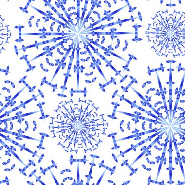 Orijinal formun stilize kar taneleri ile dikişsiz vektör deseni. Ambalaj, kumaş, Noel kartları için benzersiz bir tasarım oluşturmak için.