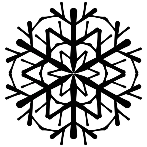 黒で手描きのスタイルで雪片 冬のテーマにパターンを作成します テクスチャのための特別なデザイン — ストックベクタ