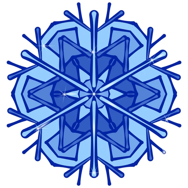 オリジナルの青い雪片 白い背景に隔離されています フラットスタイル 手描きスタイル 冬の雪のパターンを作成する要素 サイト バナー 名刺の抽象的な背景 — ストックベクタ