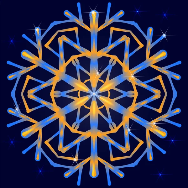 Copo Nieve Color Dorado Azul Con Gradiente Sobre Fondo Azul — Archivo Imágenes Vectoriales