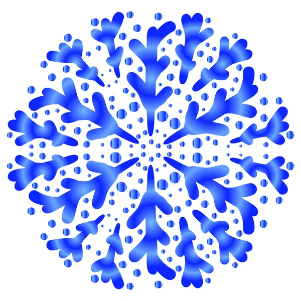 Hermoso Vector Azul Copo Nieve Con Gradiente Sobre Fondo Blanco — Archivo Imágenes Vectoriales