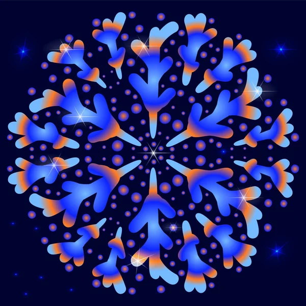 Bright Beautiful Stylized Snowflake Starry Sky Vector Image Snowflake Create — Stock Vector