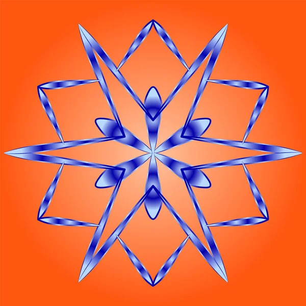 Oryginalny Śnieżynka Cieniowaniem Gradientu Niebieskiego Koloru Pomarańczowym Tle Logo Projektowania — Wektor stockowy