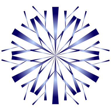 Beyaz arka planda degrade gölgeleme ile stilize mavi kar tanesi. Kış temaları tasarım için Logo. Desenler, soyut arka plan, doku oluşturmak için kar simgesi Öğesi.
