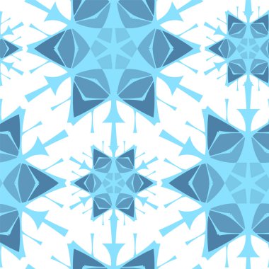 Düz tarzda orijinal kar taneleri ile dikişsiz vektör deseni. Kumaş, ambalaj kağıdı, tebrik kartları üzerine baskı için kış arka plan.