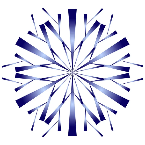 白い背景にグラデーションシェーディングを持つスタイル化された青い雪片 冬をテーマにしたデザインのロゴ パターン 抽象的な背景 テクスチャを作成する雪のアイコン要素 — ストックベクタ